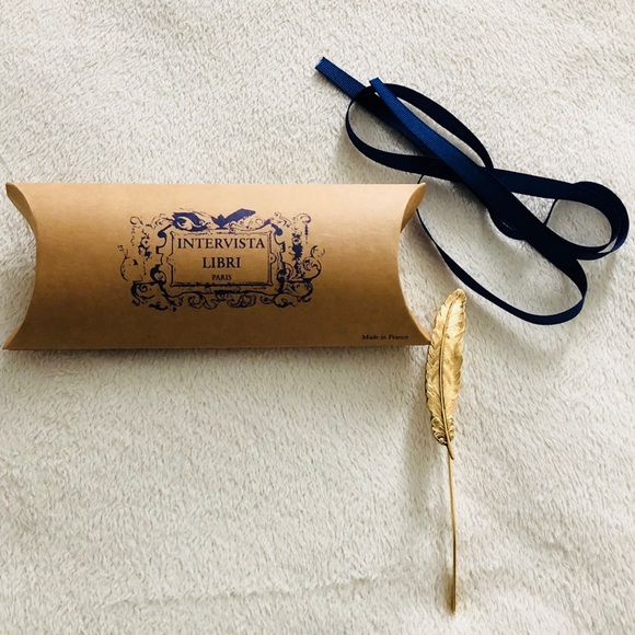 Intervista Libri Paris Accessories - Metal Feather Quill Bookmark